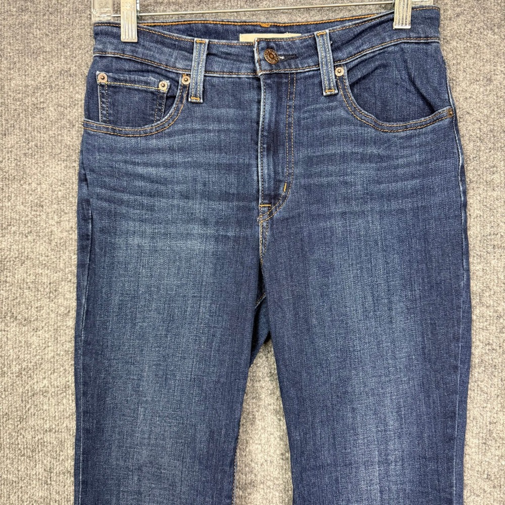 Levis 726 Flare Jeans Womens 28 Blue Dark Wash 28x31 Cotton Stretch Blend Boho - Picture 2 of 12